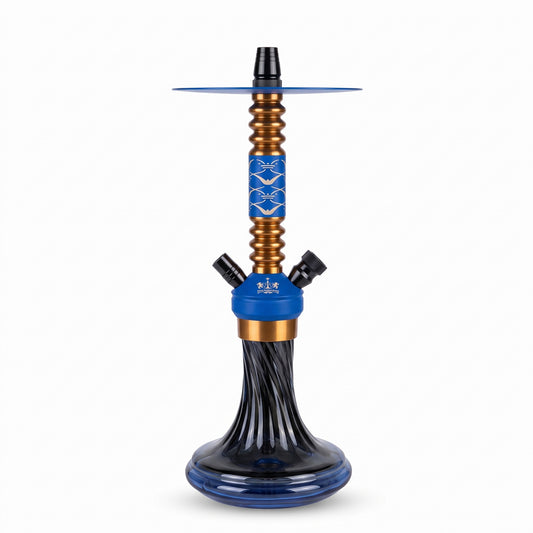 Blue & Gold Amber Hookah