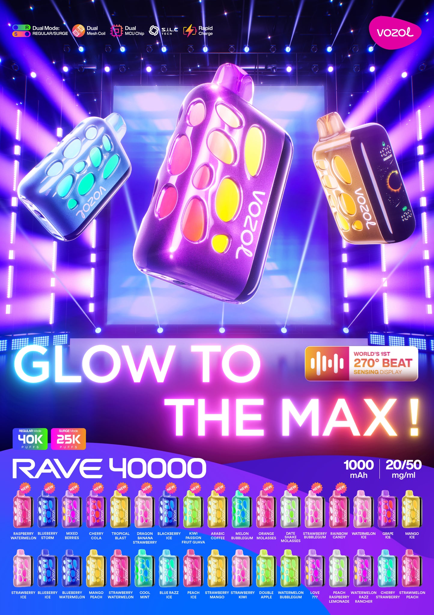 VOZOL RAVE 40000