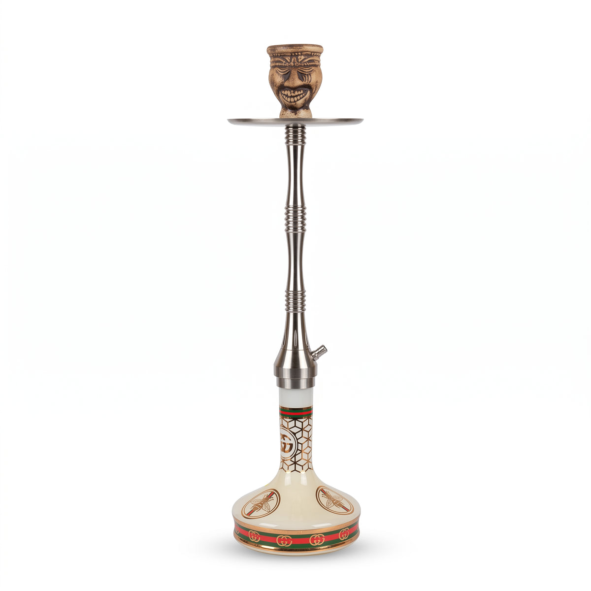 Fourth Hookah (Tall Stainless Steel with Brand Base & Tribal Bowl SY 741)