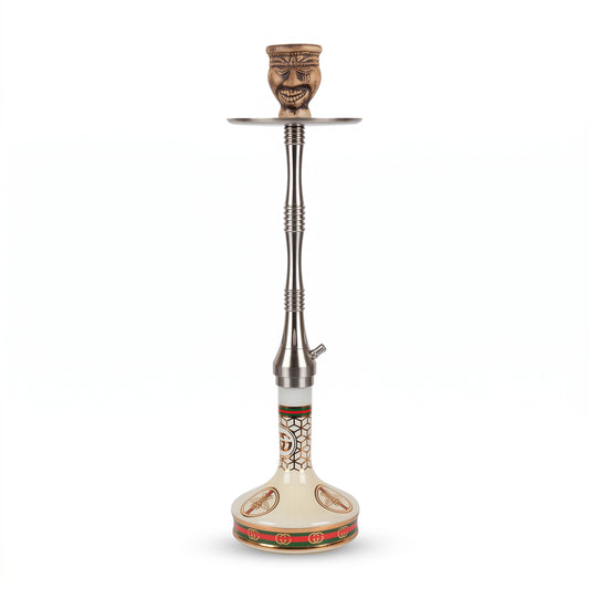 Fourth Hookah (Tall Stainless Steel with Brand Base & Tribal Bowl SY 741)