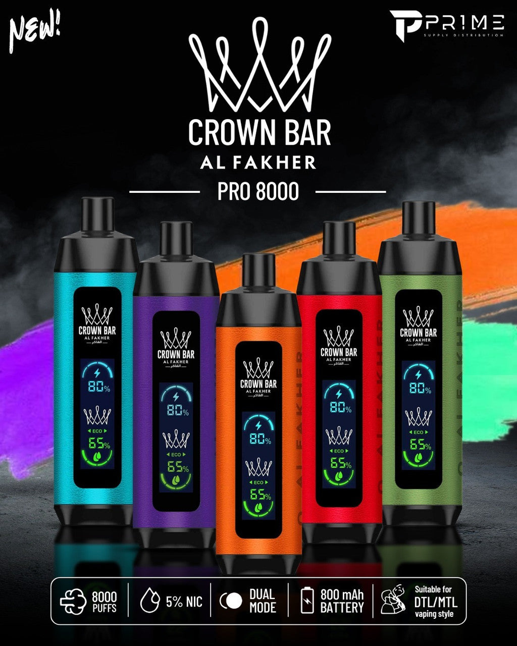AL FAKHER CROWN BAR 8000 PRO – ATEF Vape Store